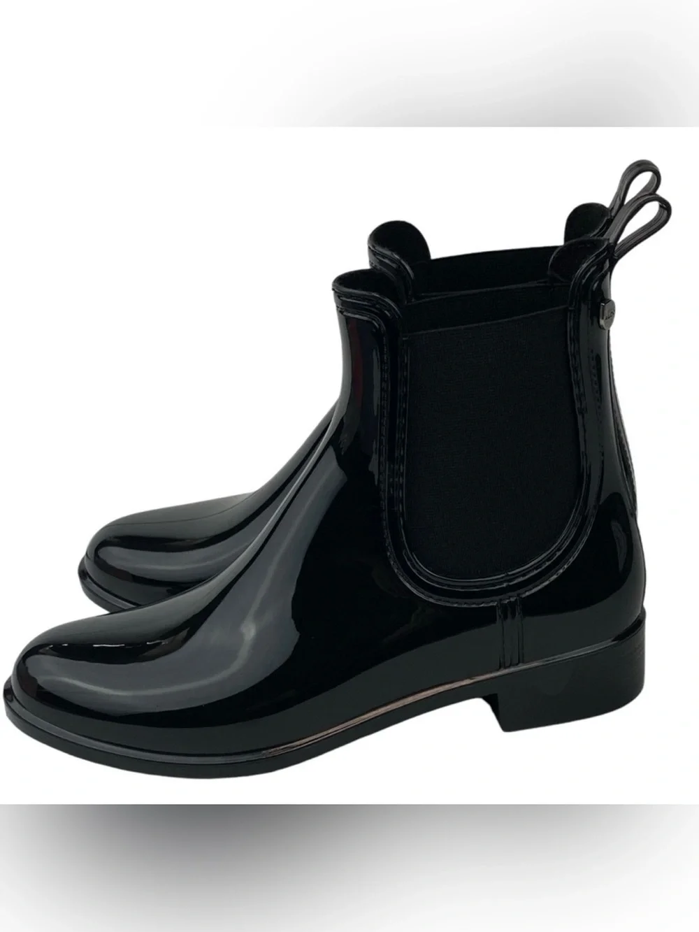 Aldo Chelsea Black Rain Boot Faux Patent Leather Women’s Size 6 US 36 EU